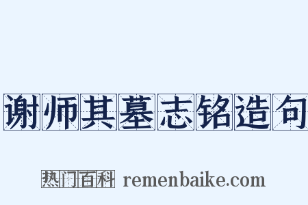 谢师其墓志铭造句是什么意思的图片